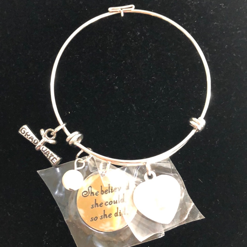 Mooham handmade Silver 4-Charm adjustable Bracelet NEW